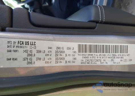 2015 Jeep Grand Cherokee Limited из США, поврежденный, VIN 1C4RJFBG1FC206792